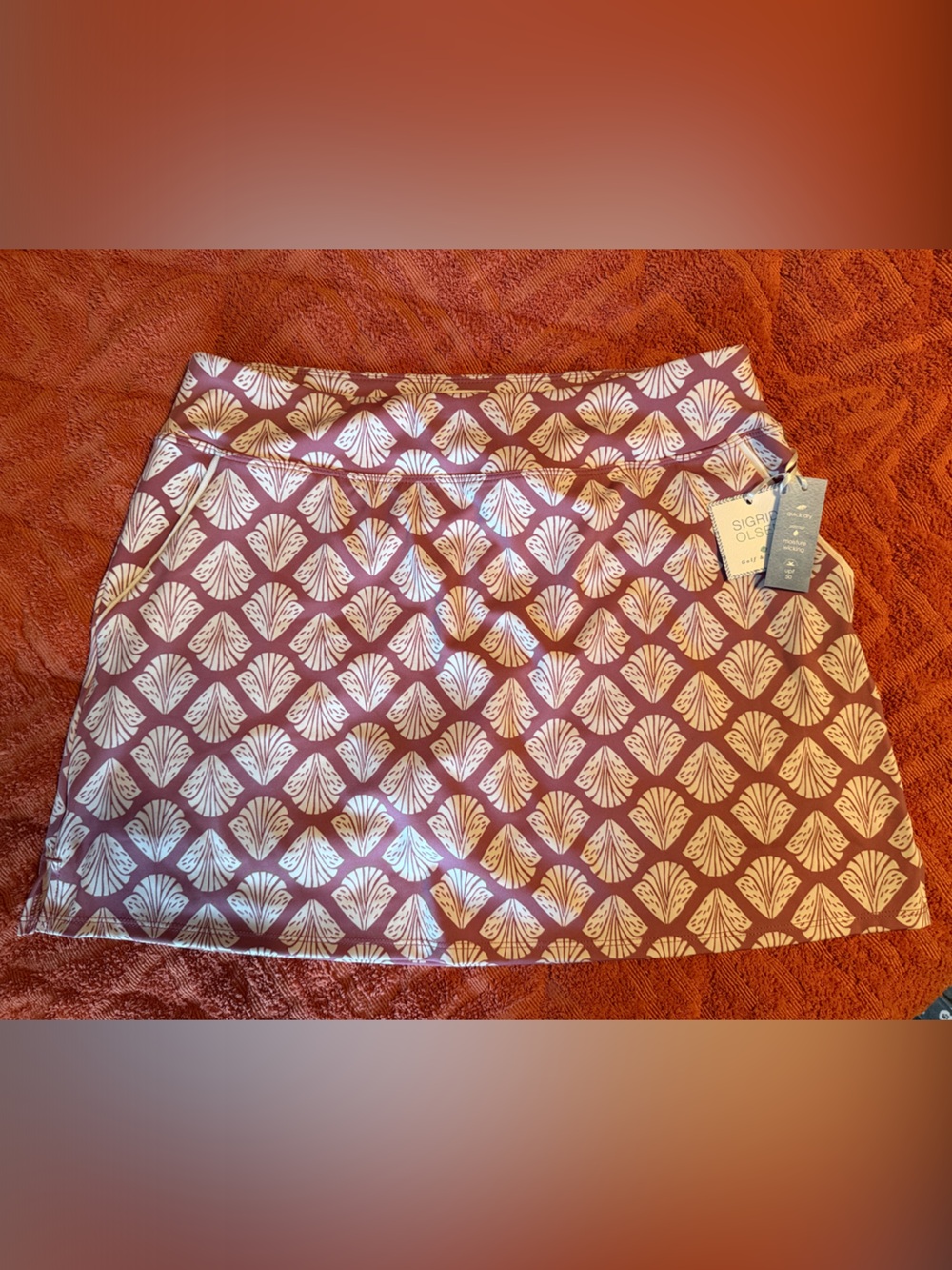 Sigrid Olsen Dusty Pink and Cream Printed Mini Skirt